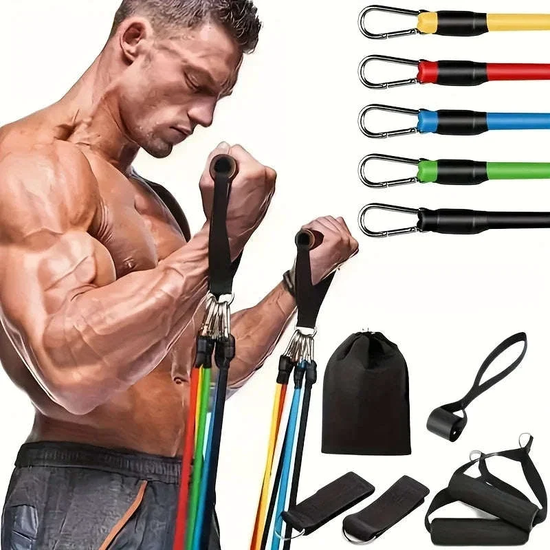 11-Piece Full Body Resistance Band Training System for Strength & Flexibility - Image 2