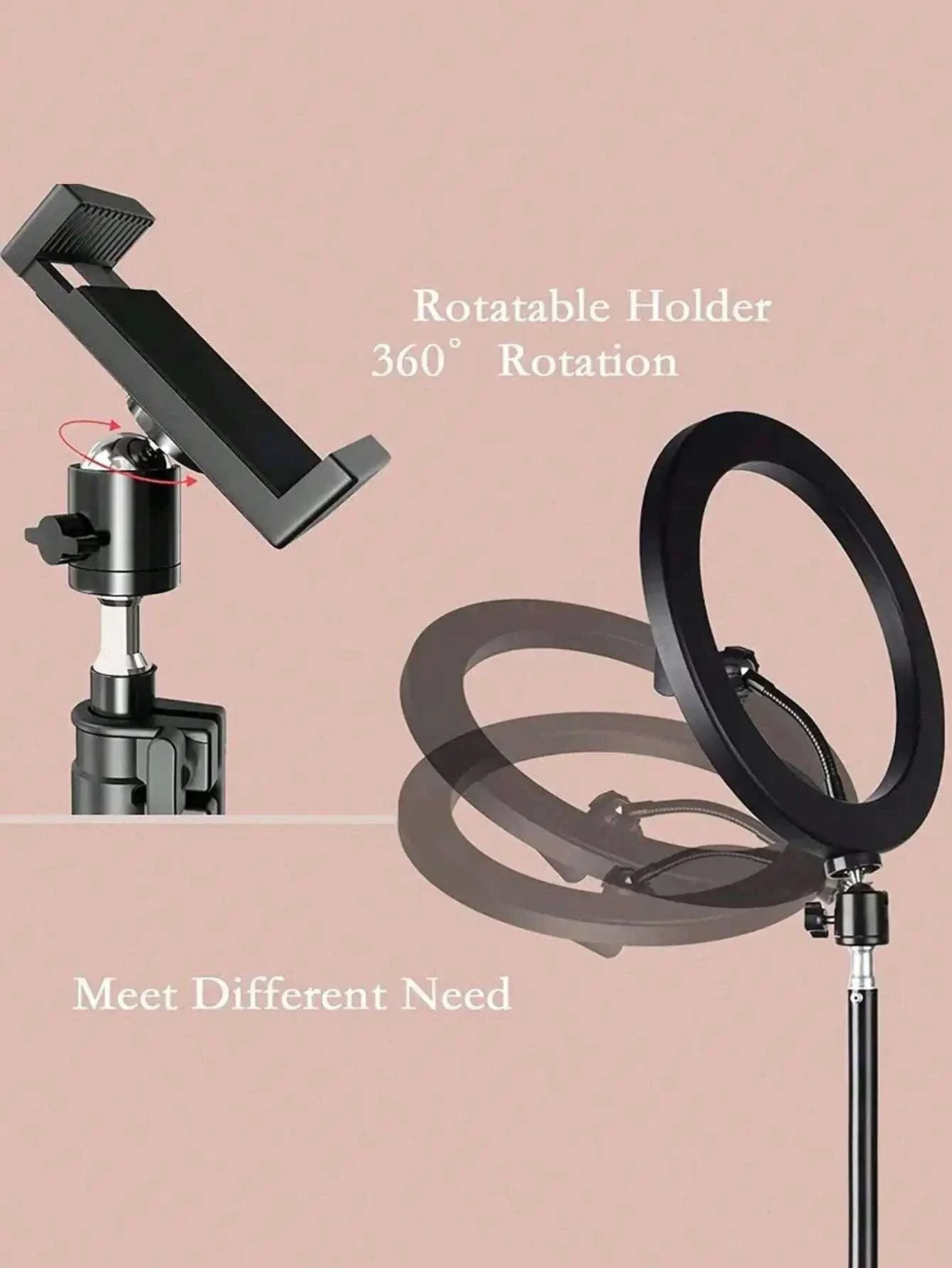 10-Inch Ring Light with 110cm Tripod Stand & Remote for Streaming - Image 2