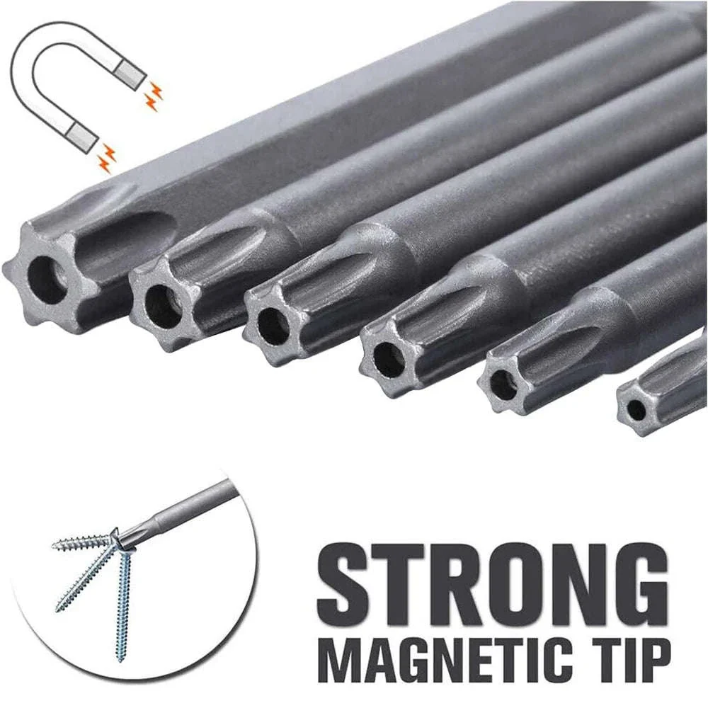 Torx Security Bit Set with 11 Sizes, Magnetic S2 Steel Tips - Image 3
