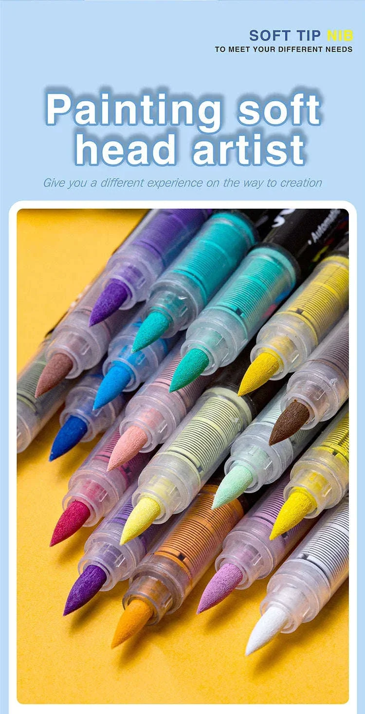 36-Color Acrylic Marker Pens Set with Brush Nib - Image 10