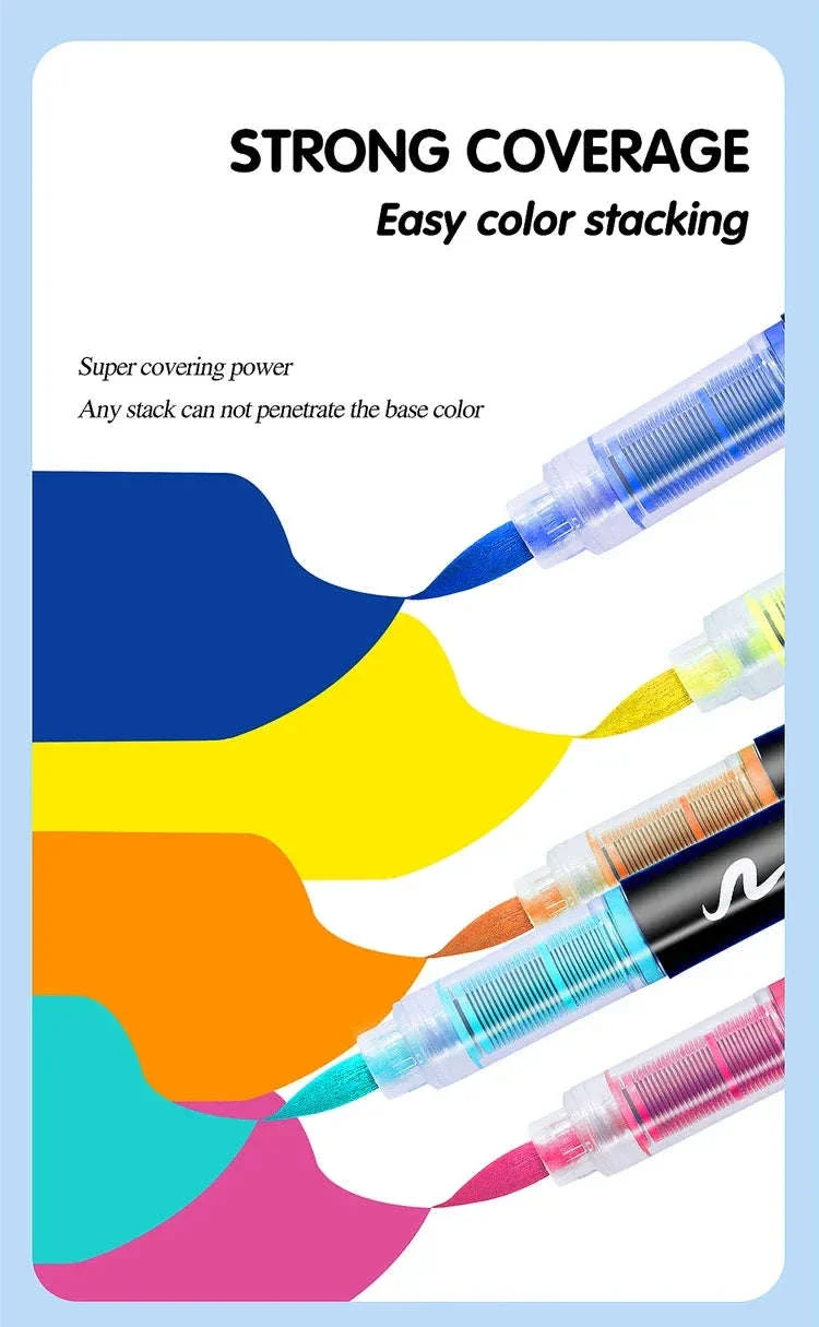 36-Color Acrylic Marker Pens Set with Brush Nib - Image 14