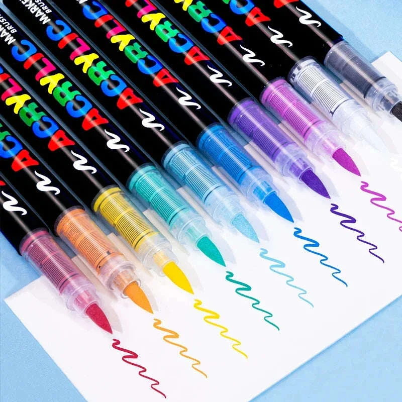 36-Color Acrylic Marker Pens Set with Brush Nib - Image 2