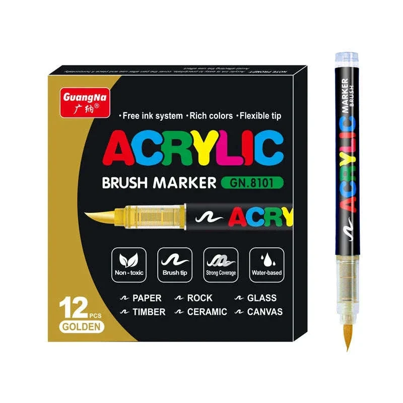 36-Color Acrylic Marker Pens Set with Brush Nib - Image 24