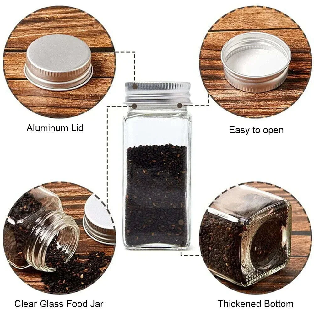12-Piece 120ml Glass Spice Bottle Jars Set - Image 10
