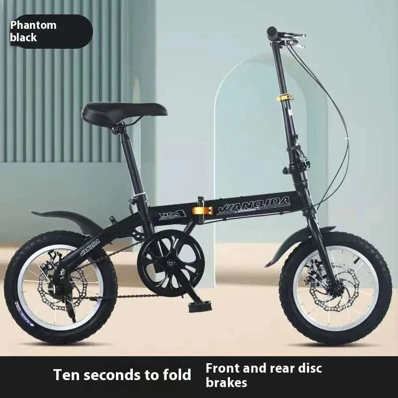 12" Mini Folding Bike with Disc Brakes – Compact City Bicycle - Image 2