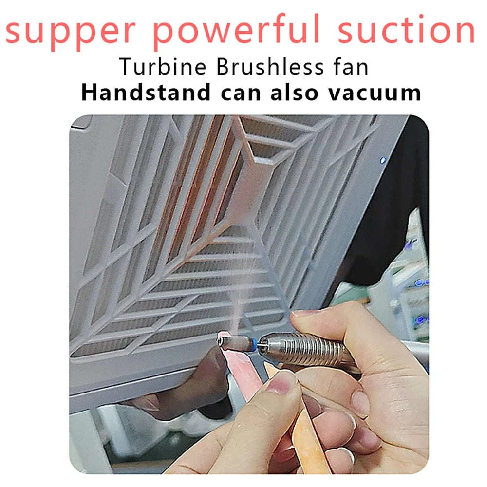 120W Nail Dust Collector with Adjustable Speed & Reusable Filter - Image 3