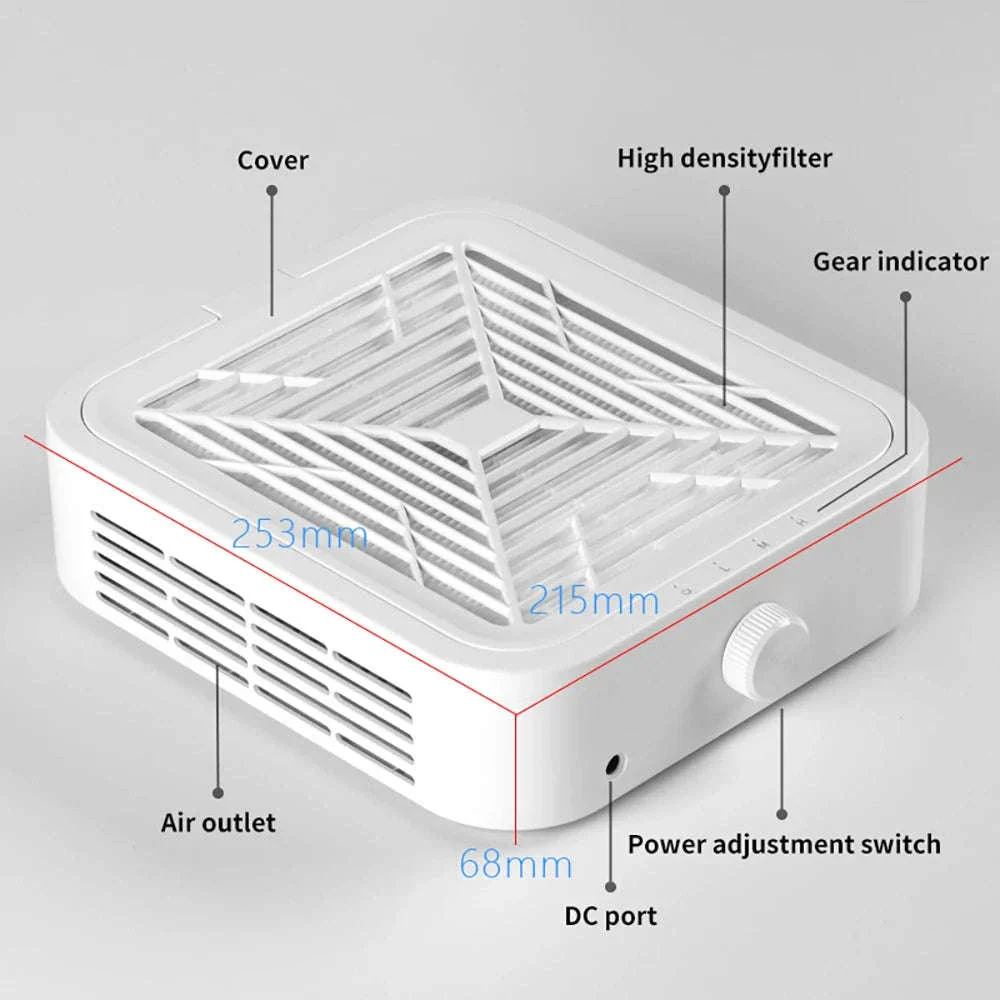 120W Nail Dust Collector with Adjustable Speed & Reusable Filter - Image 5