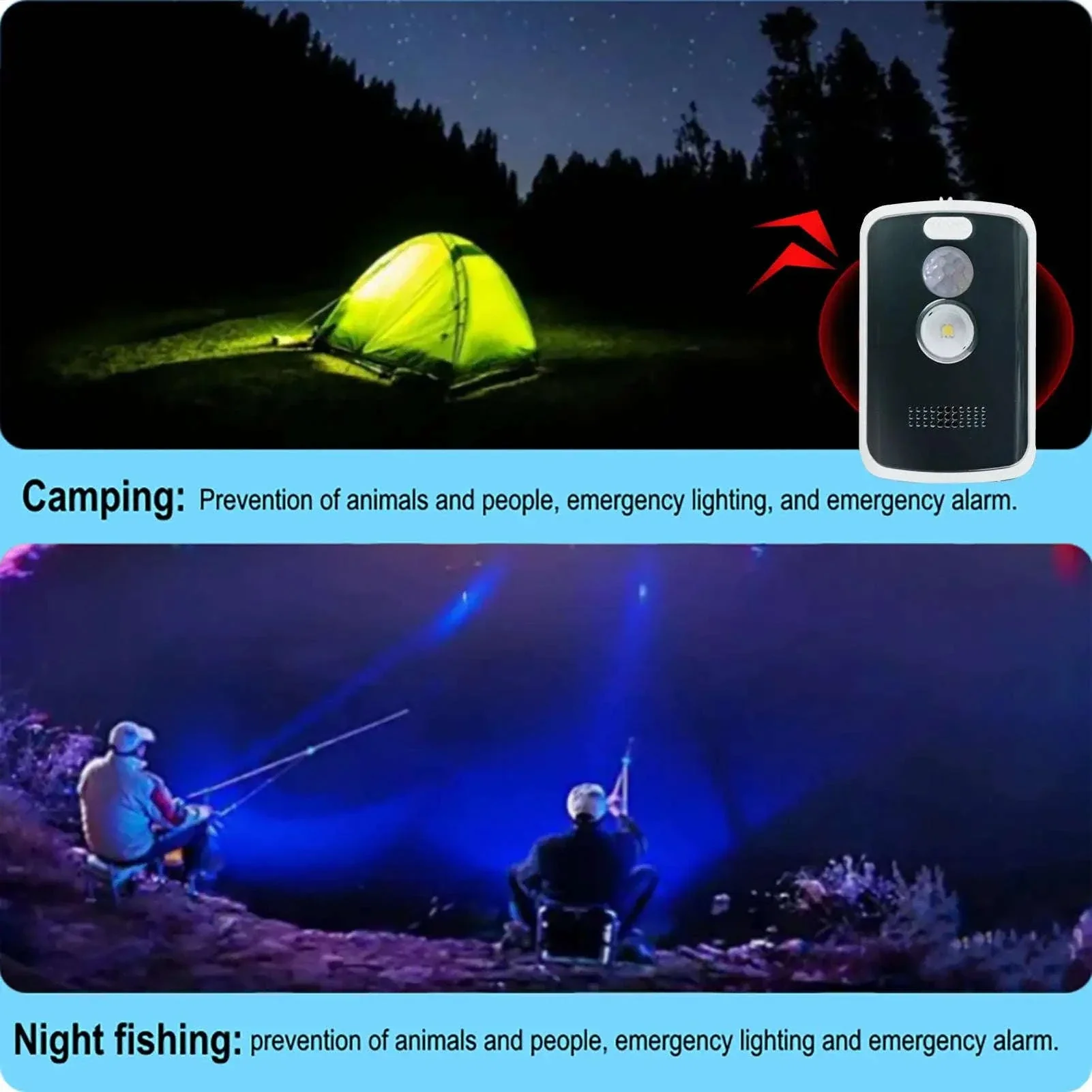 125dB Motion Sensor Alarm with Light Modes for Outdoor Security - Image 3