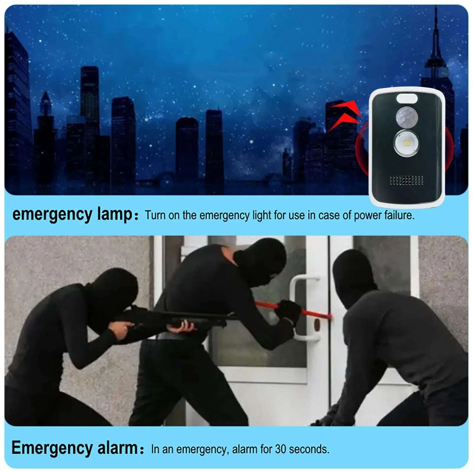 125dB Motion Sensor Alarm with Light Modes for Outdoor Security - Image 4