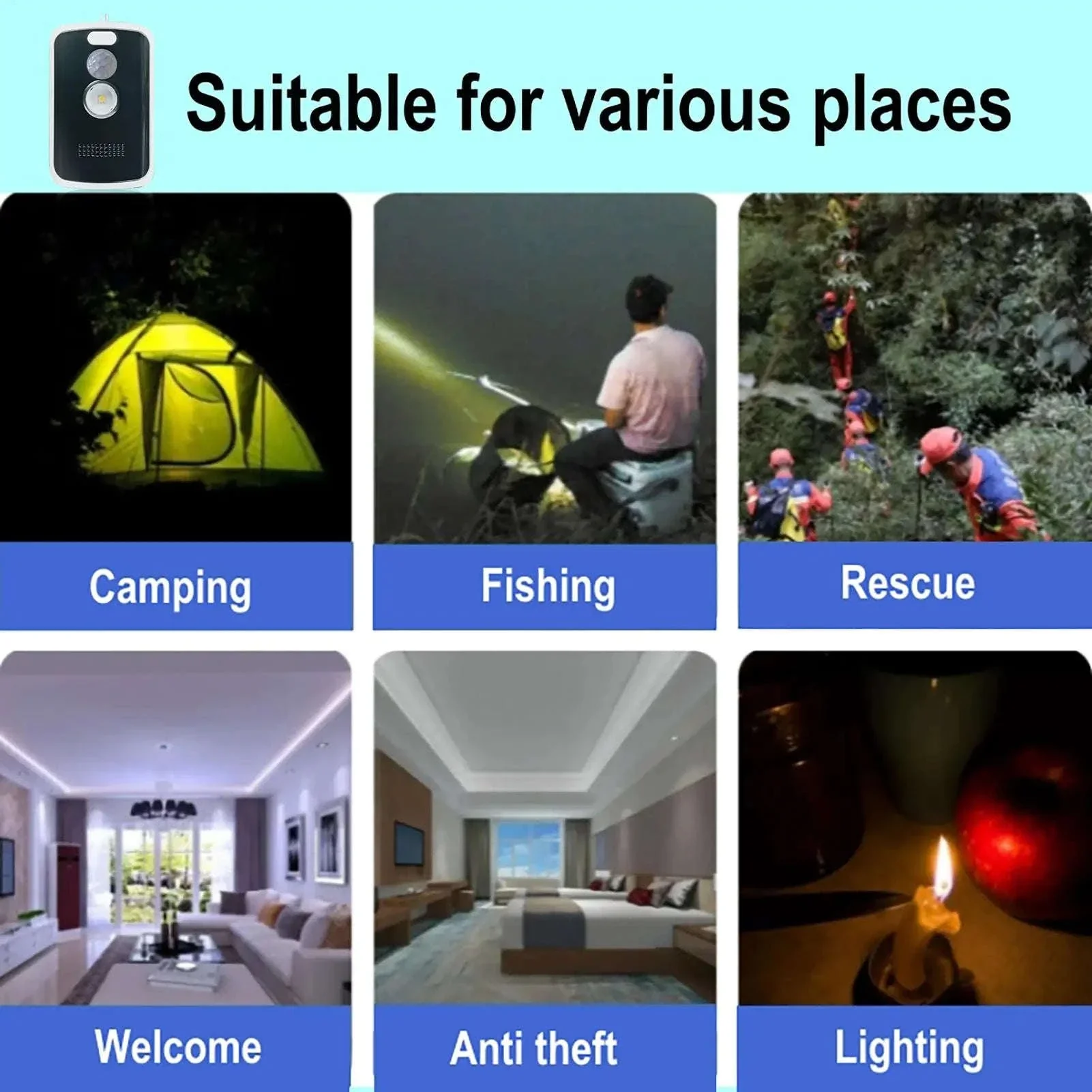 125dB Motion Sensor Alarm with Light Modes for Outdoor Security - Image 5