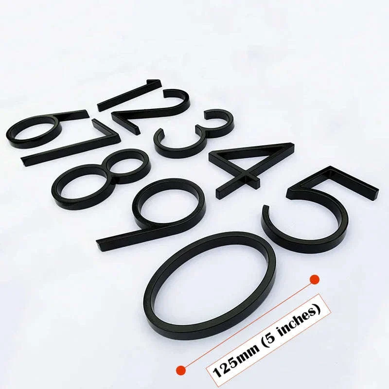 125mm Black Outdoor House Number Sign in Zinc Alloy - Image 6