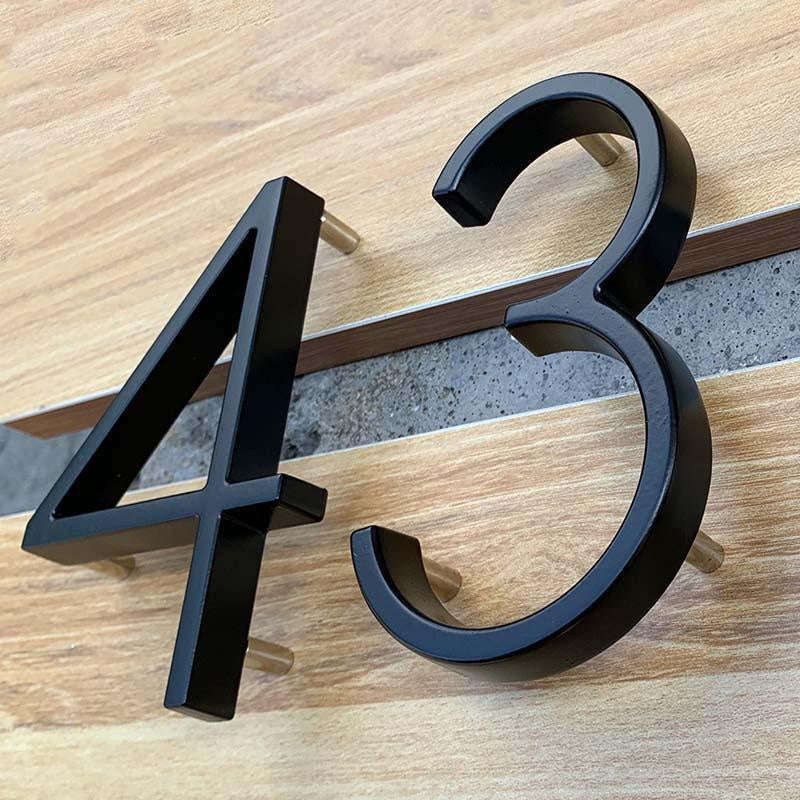 125mm Black Outdoor House Number Sign in Zinc Alloy - Image 7