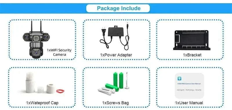 12MP Triple Lens WiFi Security Camera with AI Tracking & PTZ Zoom - Image 12