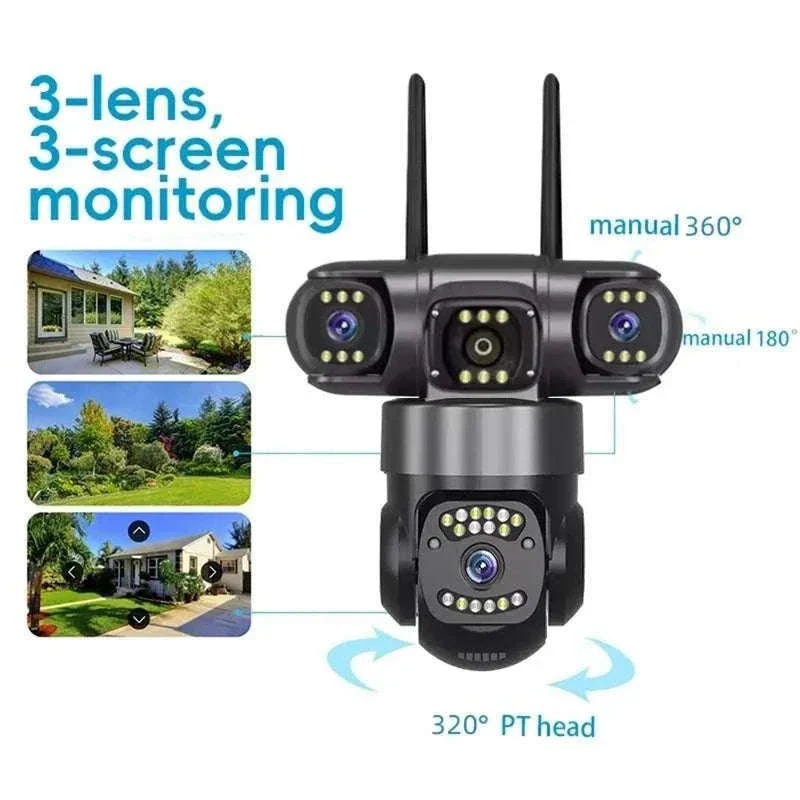 12MP Triple Lens WiFi Security Camera with AI Tracking & PTZ Zoom - Image 2