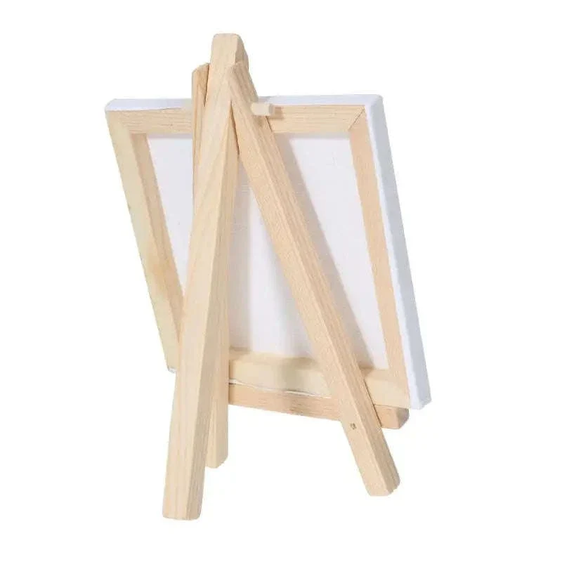 12-Piece Mini Easel and 3x3-Inch Canvas Set for Artists - Image 4