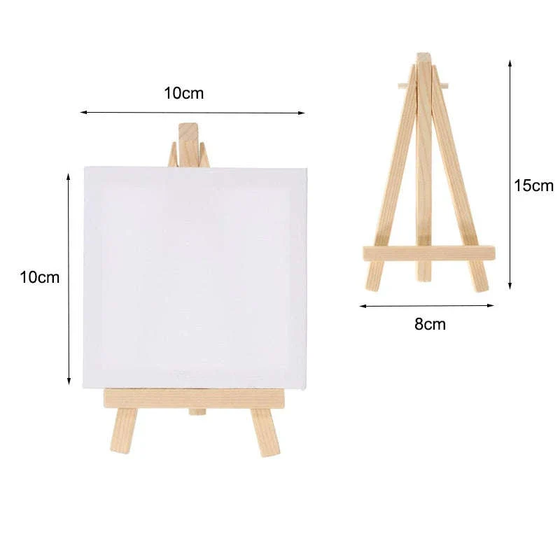 12-Piece Mini Easel and 3x3-Inch Canvas Set for Artists - Image 9