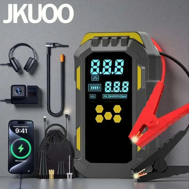 12V Car Jump Starter & Air Compressor with 150 PSI and USB Power