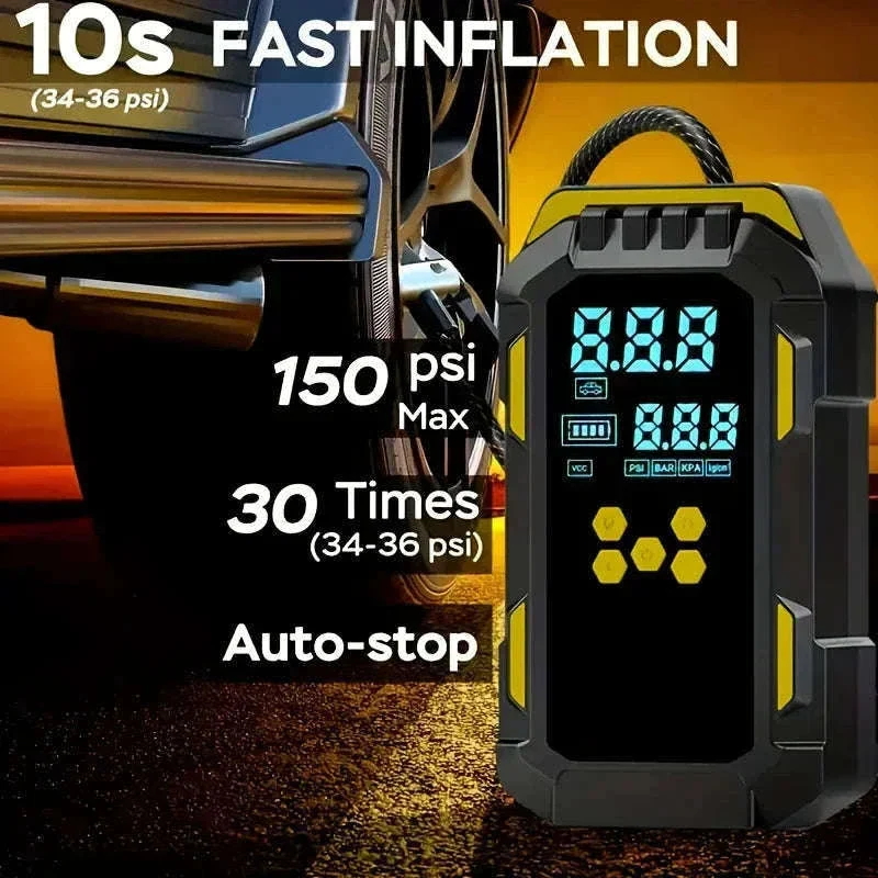 12V Car Jump Starter & Air Compressor with 150 PSI and USB Power - Image 2