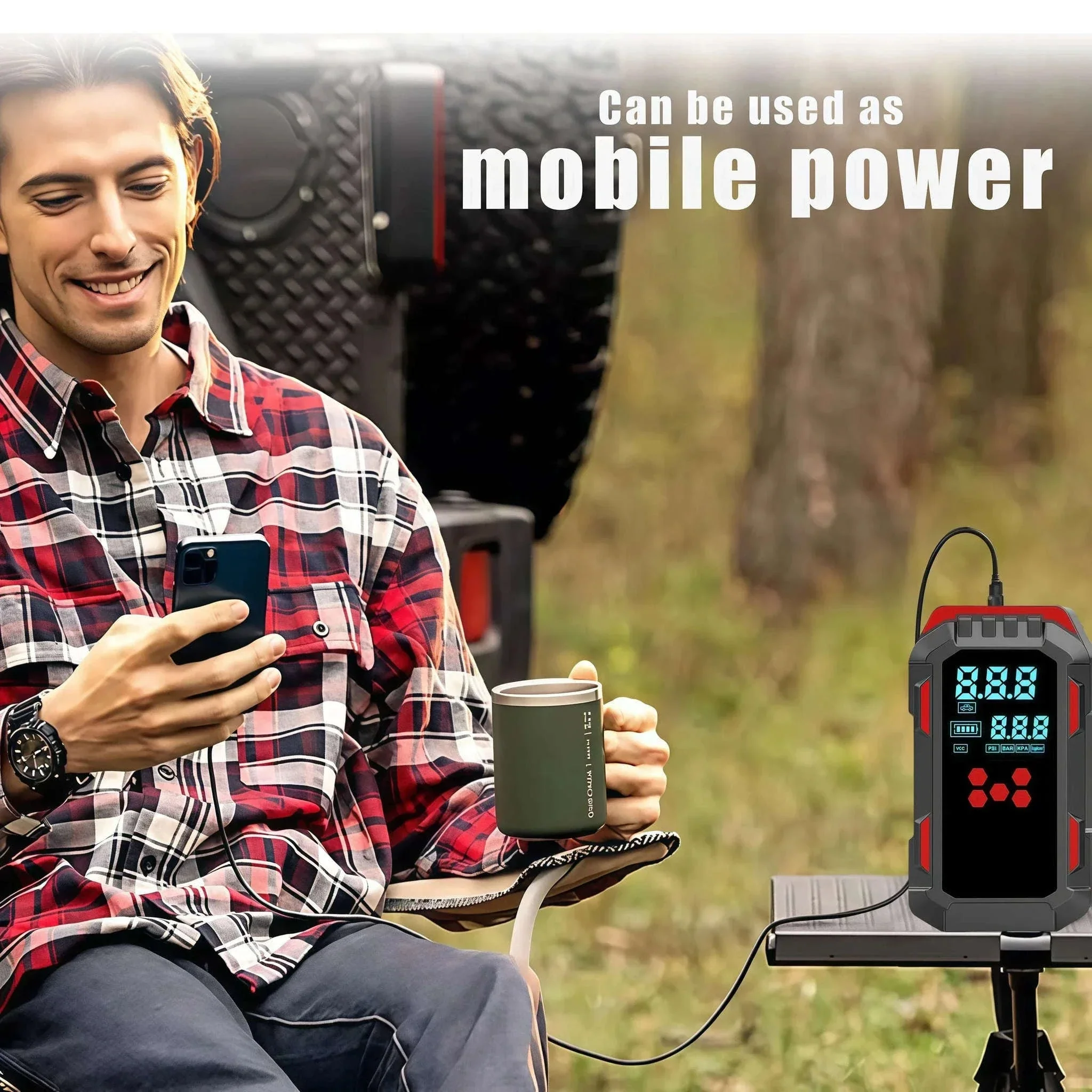 12V Car Jump Starter & Air Compressor with 150 PSI and USB Power - Image 5