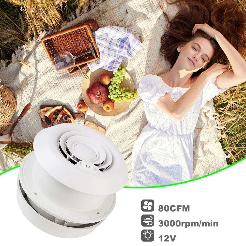 12V Side Air Outlet Ventilation Exhaust Fan for RV Trailer Camper - Image 3