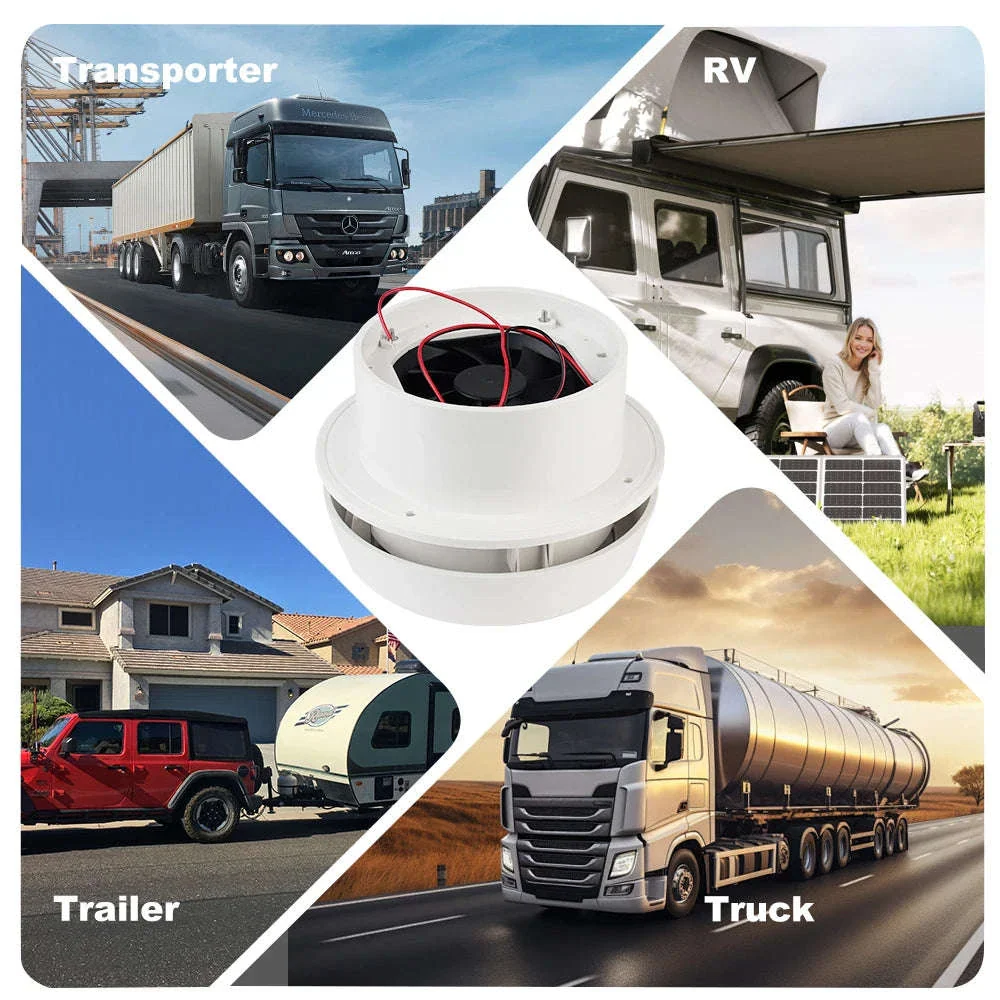 12V Side Air Outlet Ventilation Exhaust Fan for RV Trailer Camper - Image 4