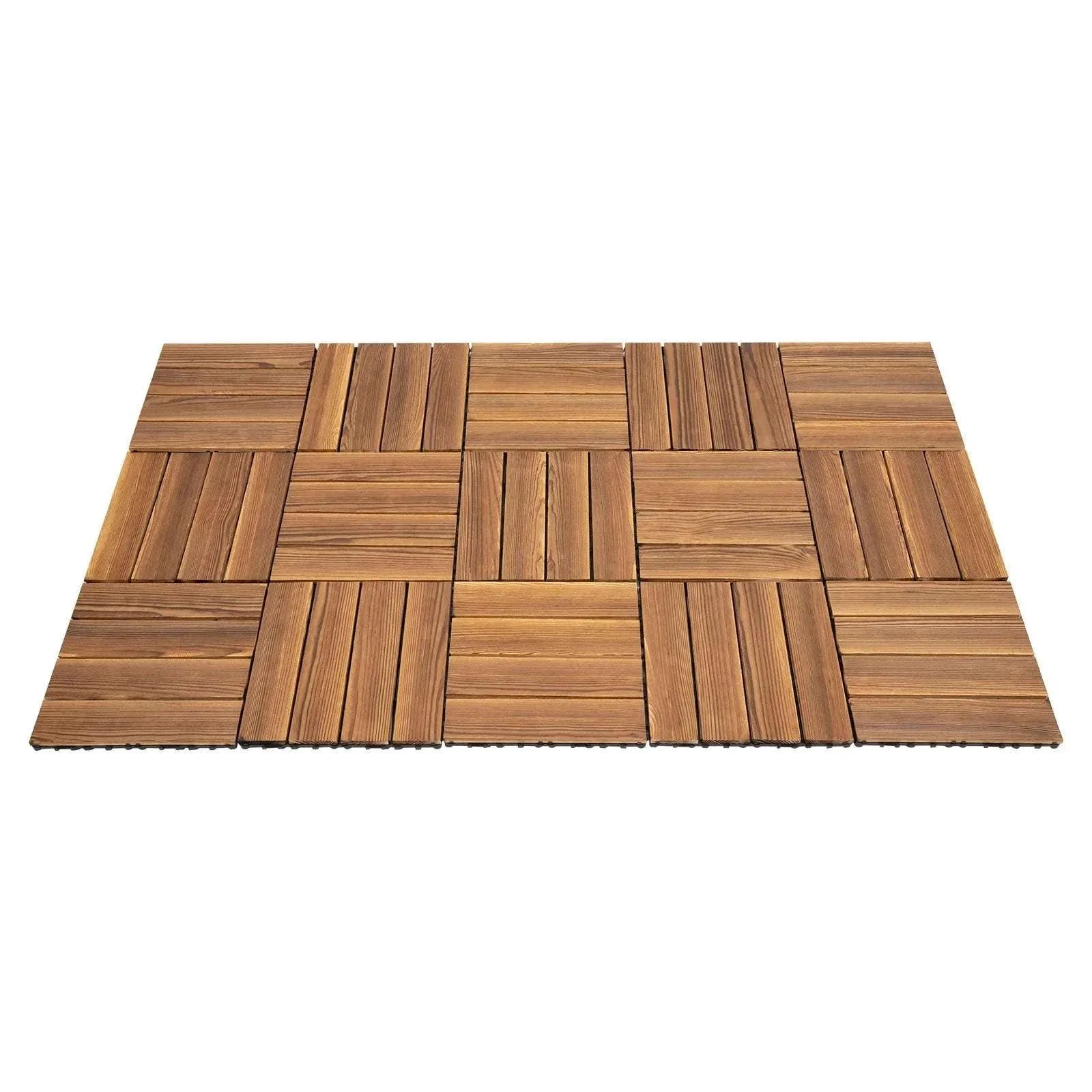 12x12 Patio Deck Tiles, Wood Plastic Composite Interlocking Tiles - Image 15