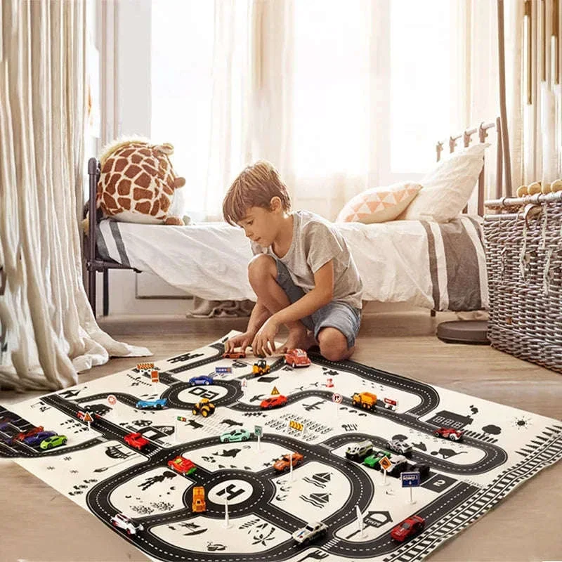 City Road Map Carpet Play Mat for Kids' Toy Car Play - Image 2
