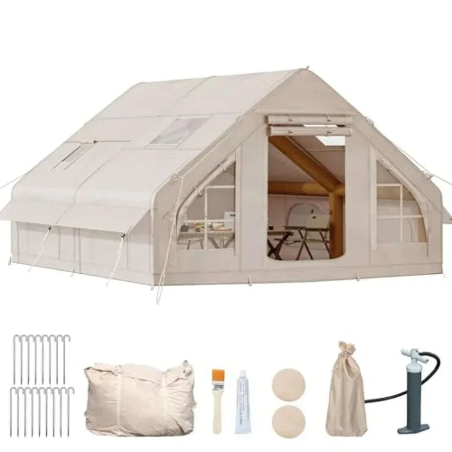 13x10ft Inflatable Camping Tent for 8 People with Pump