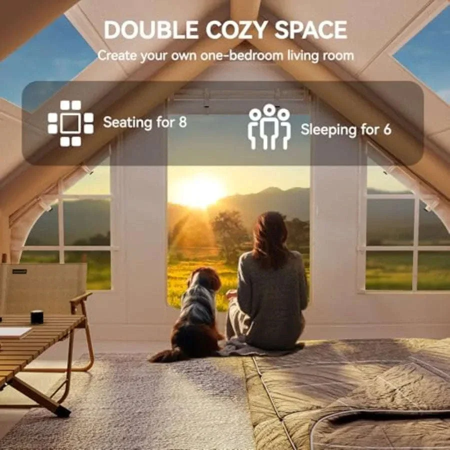 13x10ft Inflatable Camping Tent for 8 People with Pump - Image 2
