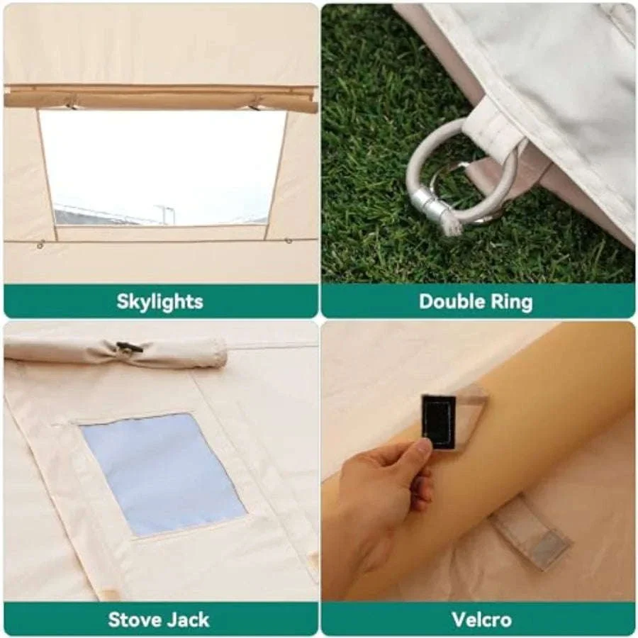 13x10ft Inflatable Camping Tent for 8 People with Pump - Image 5