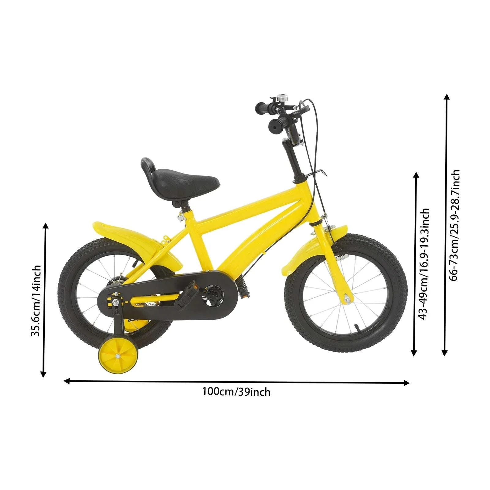 14-Inch Kids Learning Bicycle with Training Wheels - Image 19