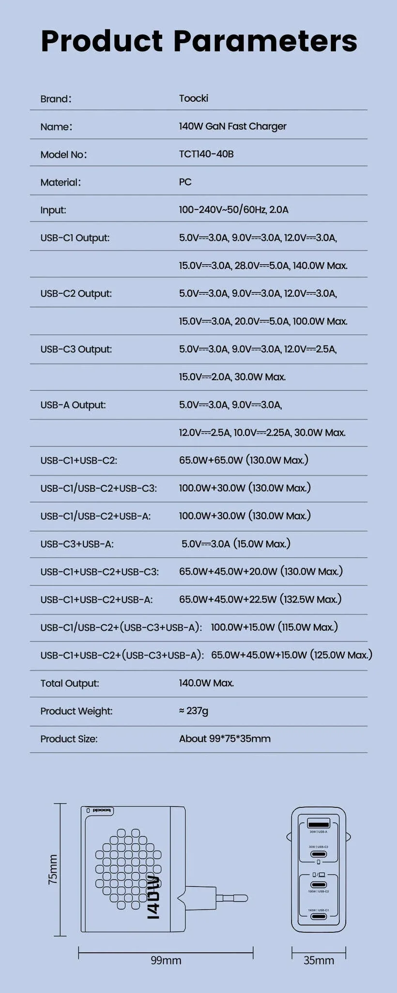 140W GaN USB-C Fast Charger with 4 Ports for Laptops, Phones - Image 21