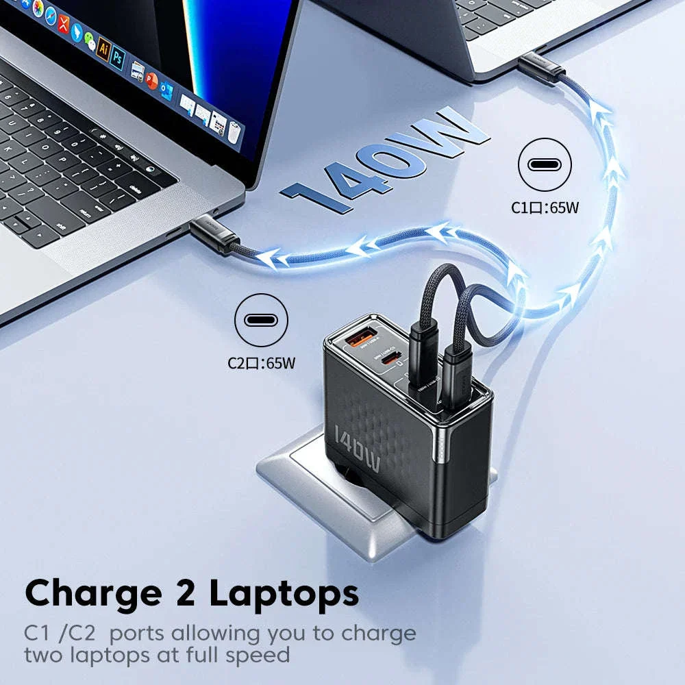 140W GaN USB-C Fast Charger with 4 Ports for Laptops, Phones - Image 6