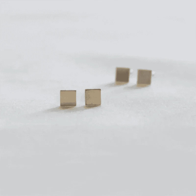 14K Gold Filled Square Stud Earrings, Tarnish Resistant - Image 15