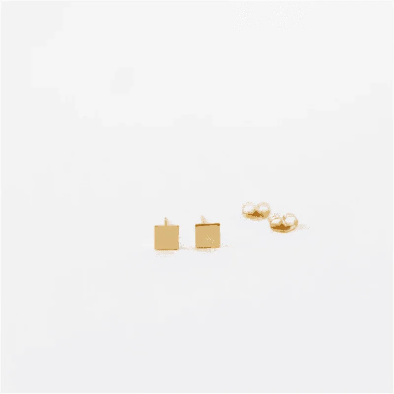 14K Gold Filled Square Stud Earrings, Tarnish Resistant - Image 18