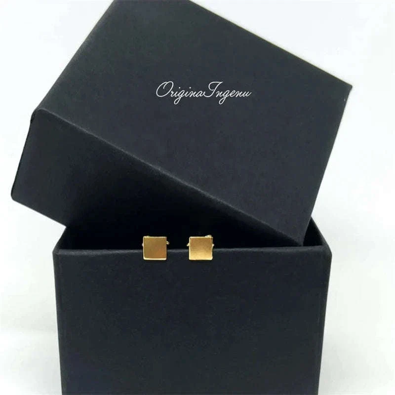 14K Gold Filled Square Stud Earrings, Tarnish Resistant - Image 19