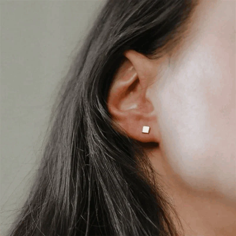 14K Gold Filled Square Stud Earrings, Tarnish Resistant - Image 20