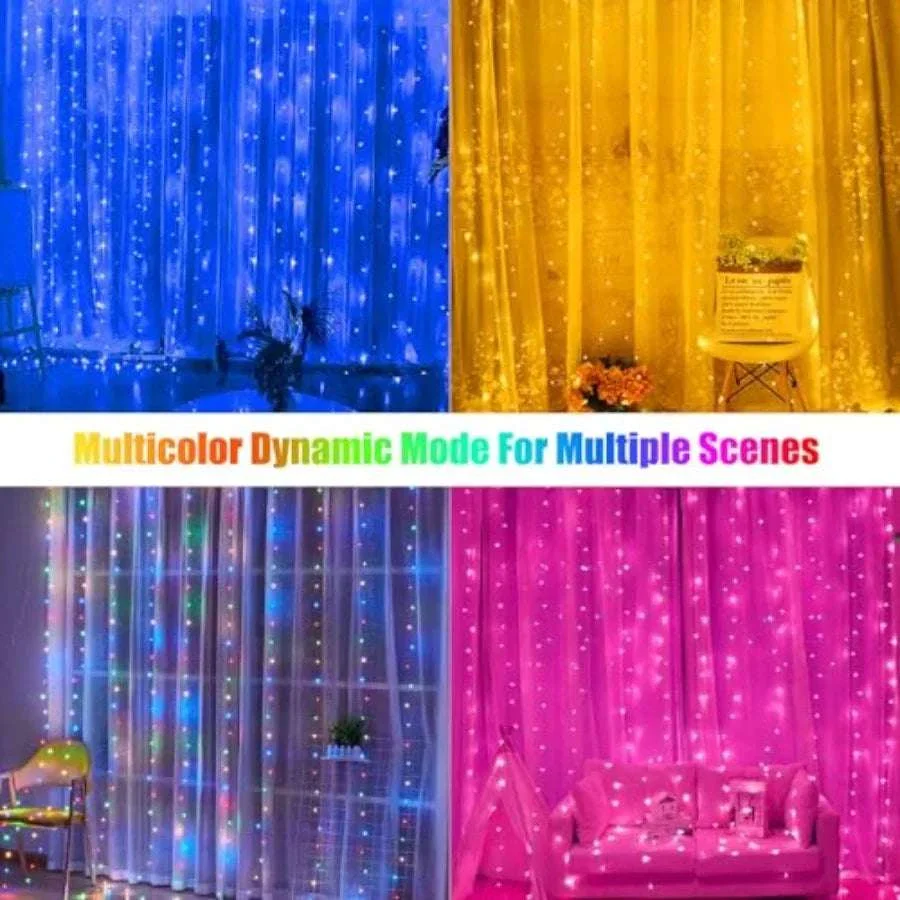 16 Color Curtain Lights 400 LED Twinkle Backdrop with Remote - Image 13