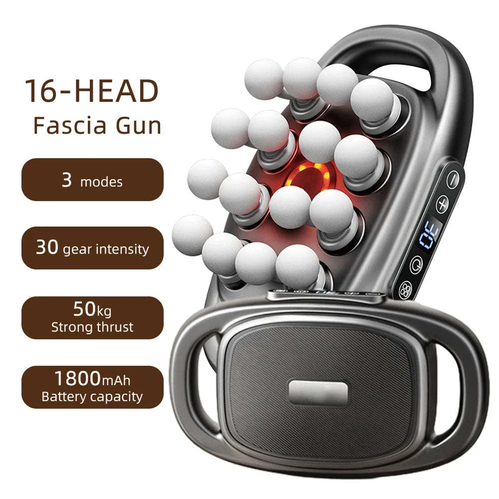 16-Head Fascia Massage Gun for Deep Muscle Relief - Image 10