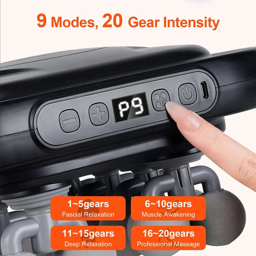 16-Head Fascia Massage Gun for Deep Muscle Relief - Image 4