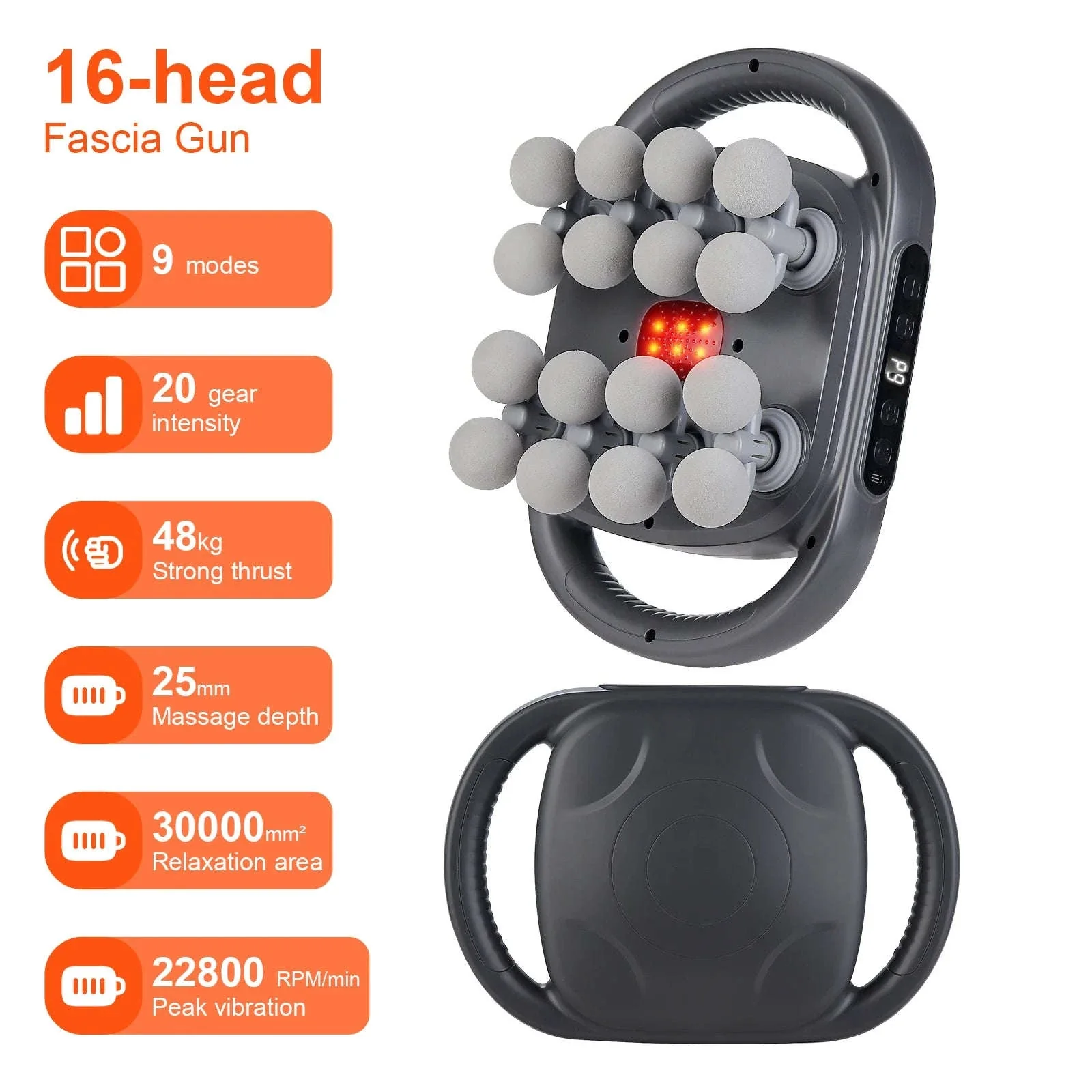 16-Head Fascia Massage Gun for Deep Muscle Relief - Image 7
