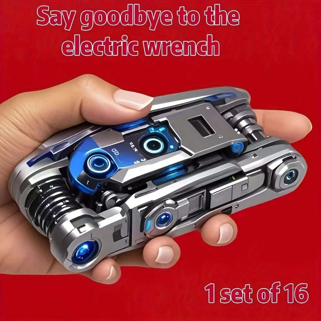 16-in-1 Socket Wrench Set with Rotating Head for Easy Repairs