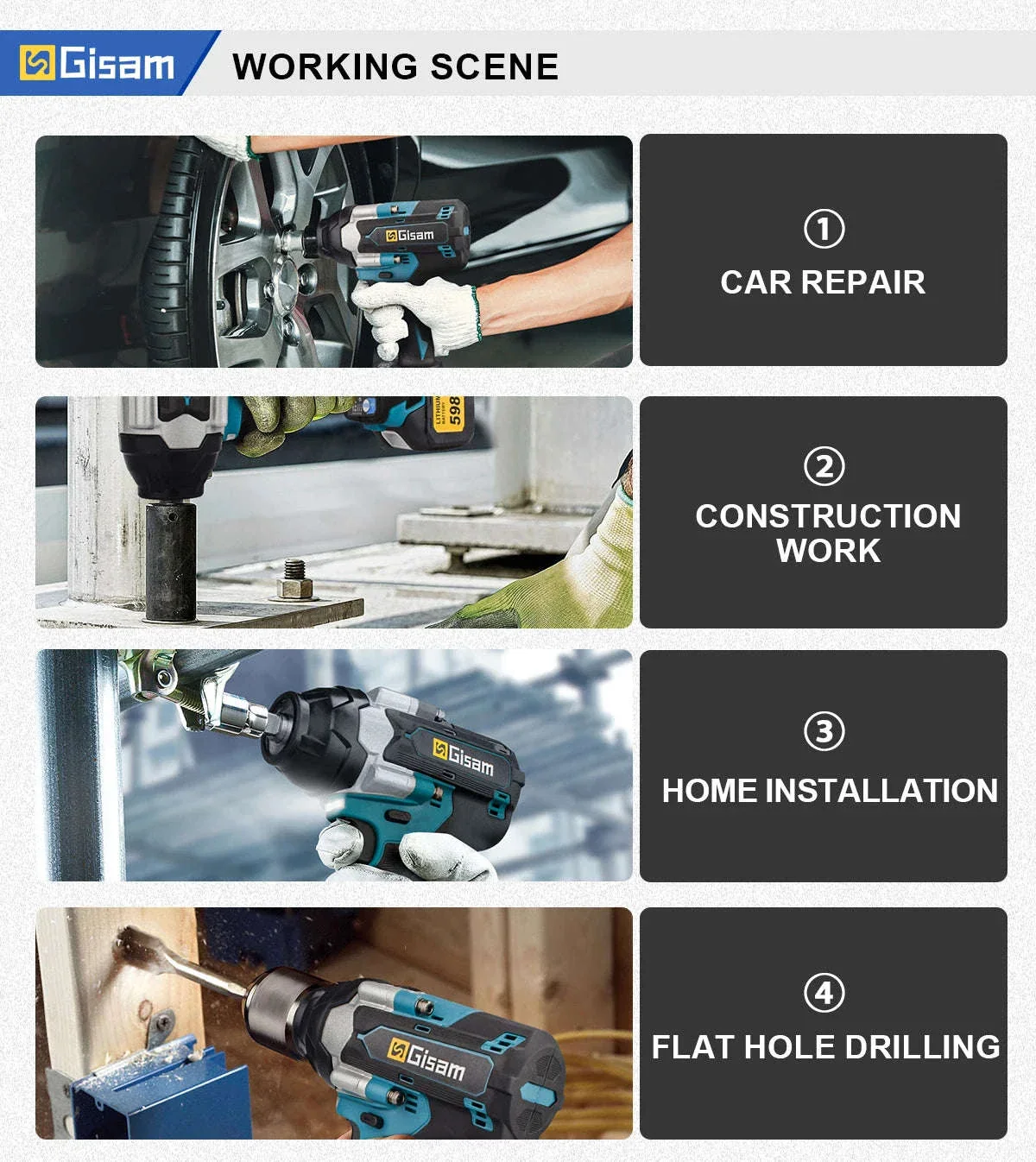 1800N.M Brushless Impact Wrench for 18V Makita Batteries - Image 19