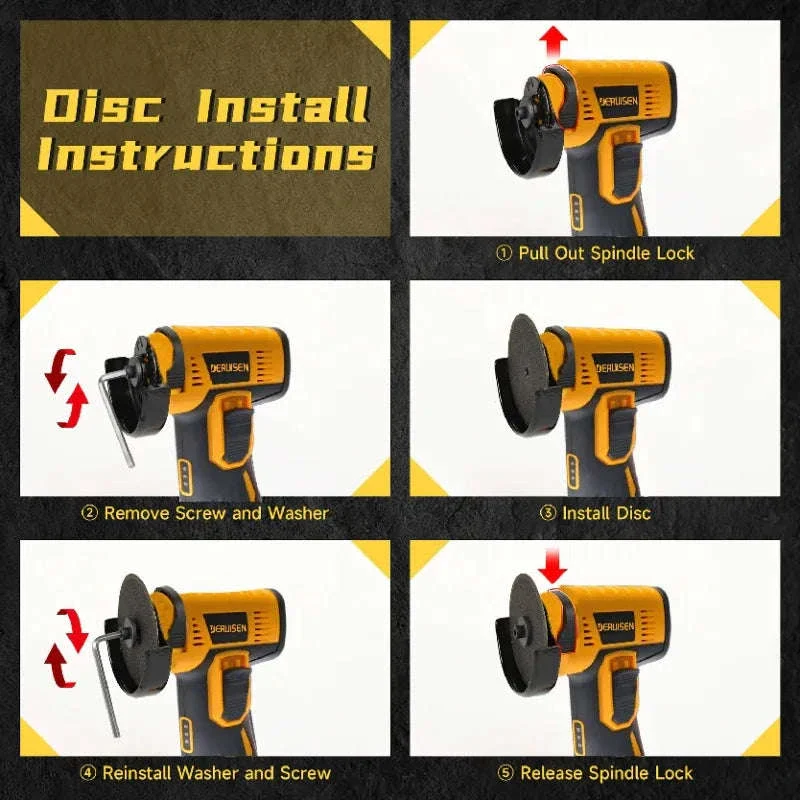19800 RPM Mini Wireless Angle Grinder for Home DIY - Image 2
