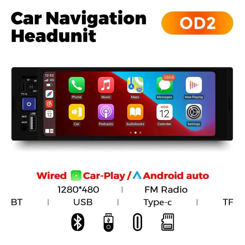6.86" 1DIN Car Stereo with Wireless CarPlay, Android Auto & BT - Image 34