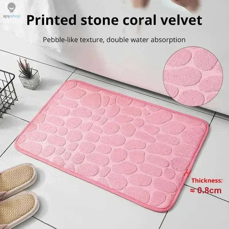 Memory Foam Embossed Velvet Floor Mat for Soft Home Comfort - Image 3