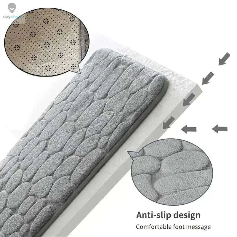 Memory Foam Embossed Velvet Floor Mat for Soft Home Comfort - Image 5