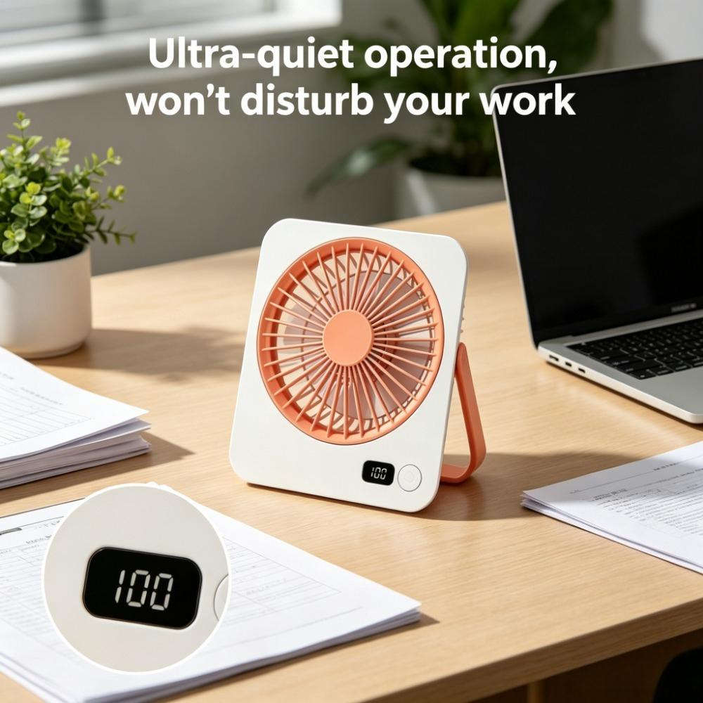 Rechargeable USB Mini Desktop Fan with 5-Speed Cooling - Image 10
