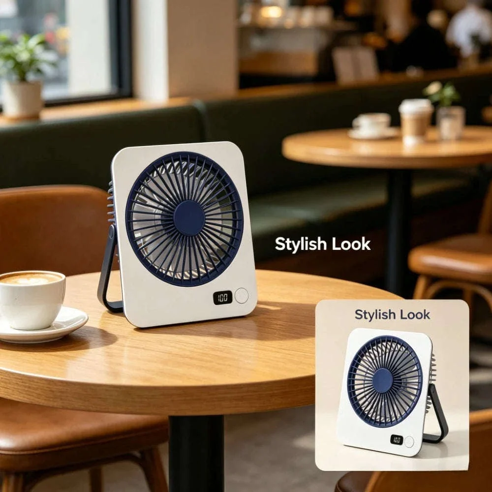 Rechargeable USB Mini Desktop Fan with 5-Speed Cooling - Image 2