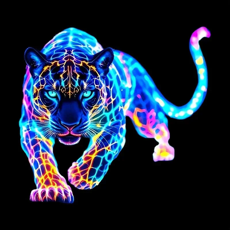 Neon Leopard Motorcycle Sticker for Bold Custom Style